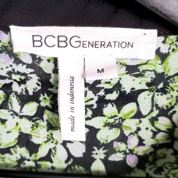 BCBGGeneration | Gypsy Boho Cottagecore Garden Floral Sheer Peplum Blouse - Picture 3 of 11